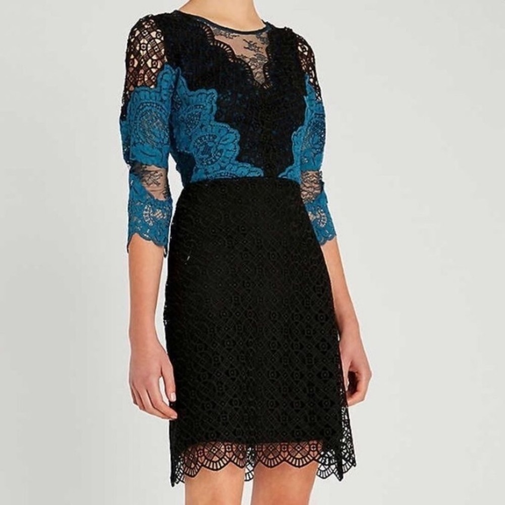 SANDRO BELLADONE LACE MINI DRESS SIZE 36